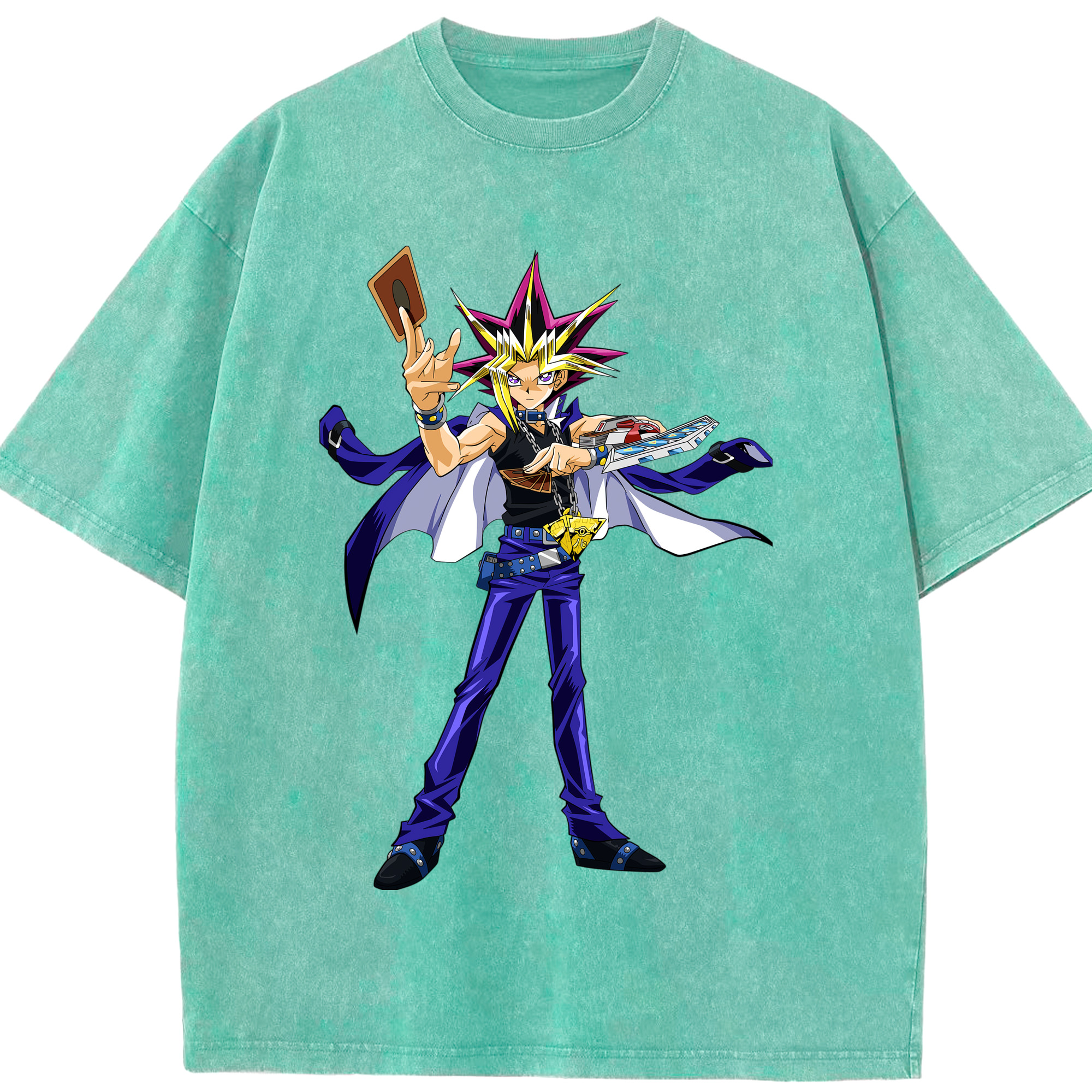 （画像用） 遊☆戯☆王 Yu-Gi-Oh! 綿100% ヴィンテージ風 半袖Tシャツ（フロントプリント）